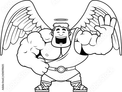 Cartoon Angel Waving