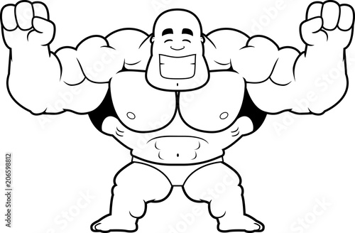 Cartoon Bodybuilder Celebrating