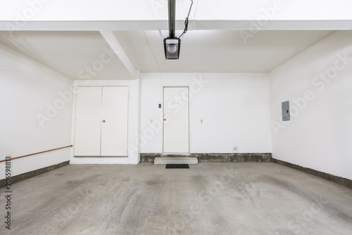 Clean empty two car garage ...