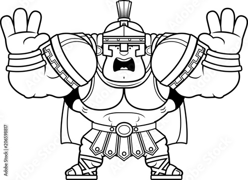 Cartoon Centurion Scared