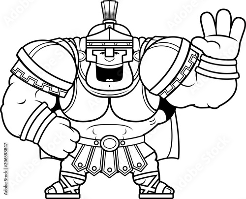 Cartoon Centurion Waving
