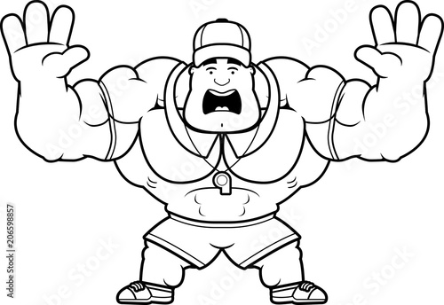 Cartoon Coach Scared