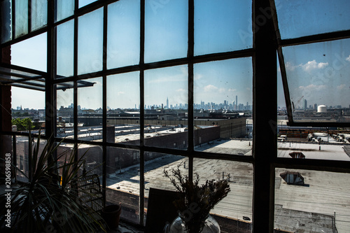 Skyline view from apartment in Bushwick photo