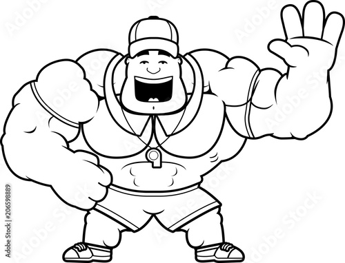 Cartoon Coach Waving