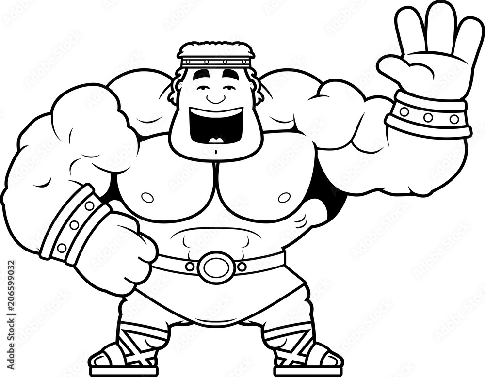 Cartoon Hercules Waving