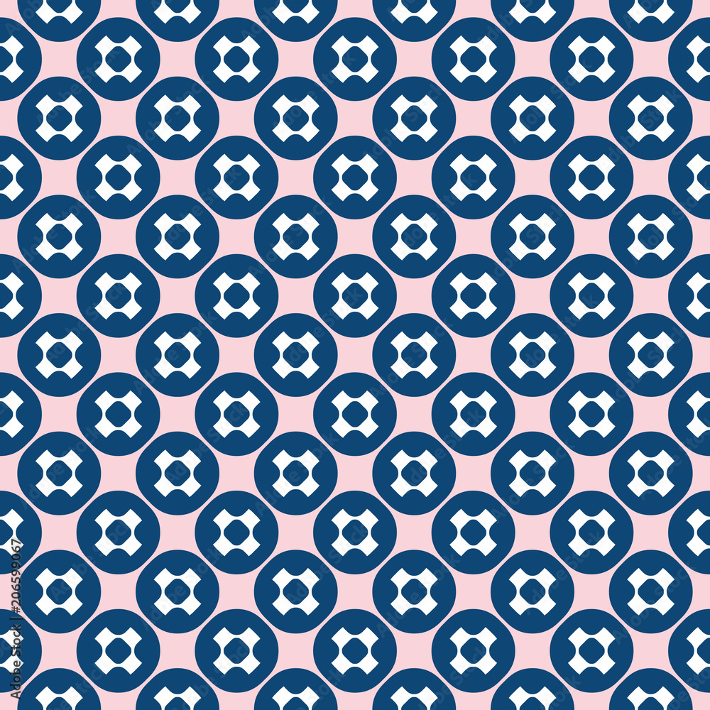 Vector seamless pattern. Funky geometric texture. Pink, white, navy colors Vector seamless pattern. Funky geometric texture. Pink, white, navy colors