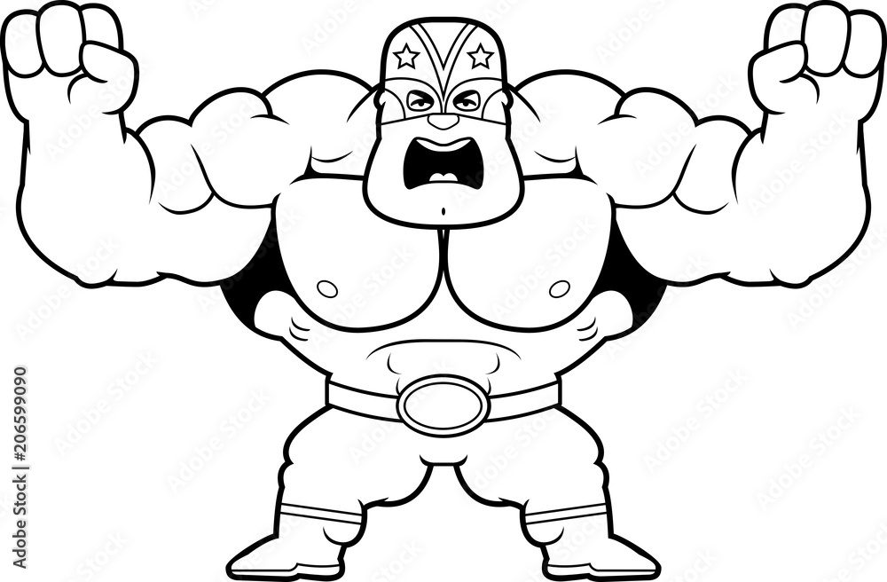 Cartoon Luchador Angry