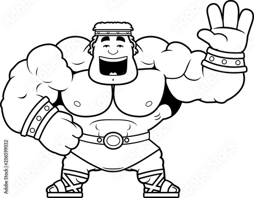 Cartoon Hercules Waving