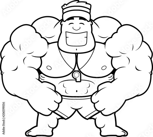 Cartoon Lifeguard Smiling