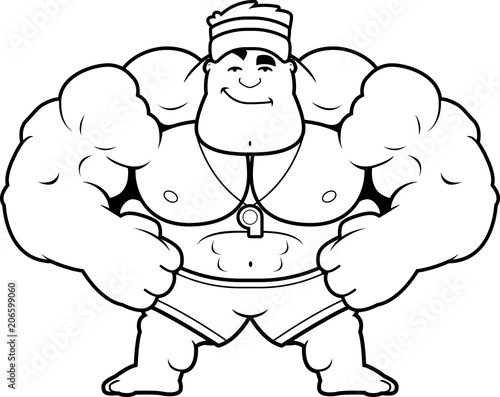 Cartoon Lifeguard Confident