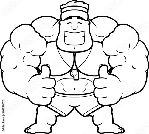 Cartoon Lifeguard Thumbs Up