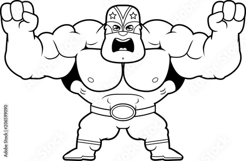 Cartoon Luchador Angry