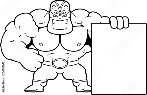 Cartoon Luchador Sign