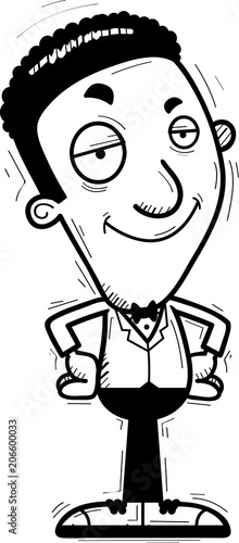 Confident Cartoon Black Groom