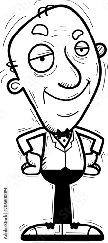 Confident Cartoon Senior Groom