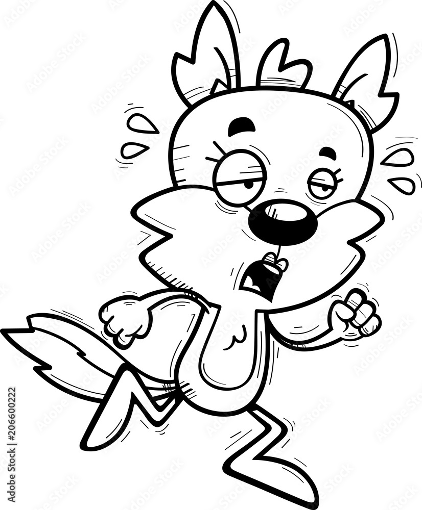 Exhausted Cartoon Female Wolf Exhausted Cartoon Female Wolf