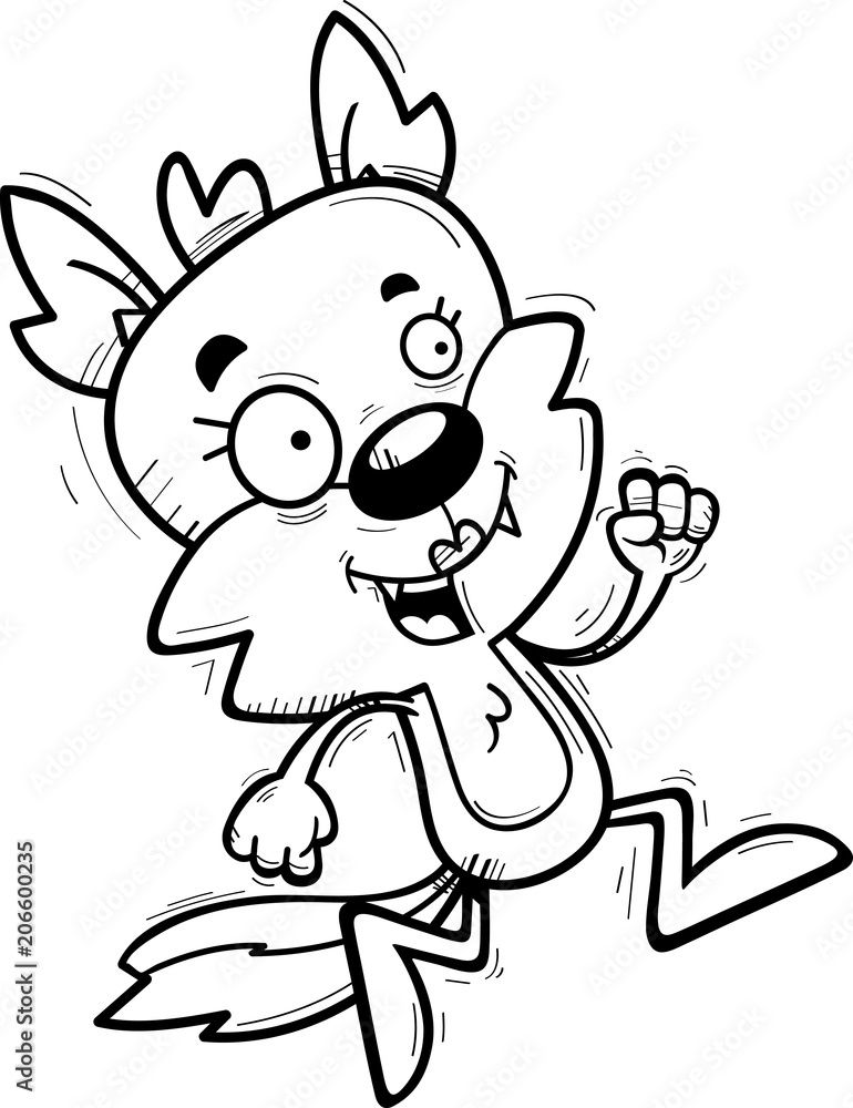 Cartoon Female Wolf Running Cartoon Female Wolf Running