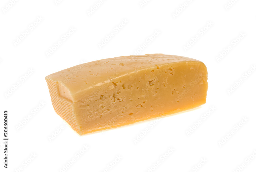 slice of cheese on a white background