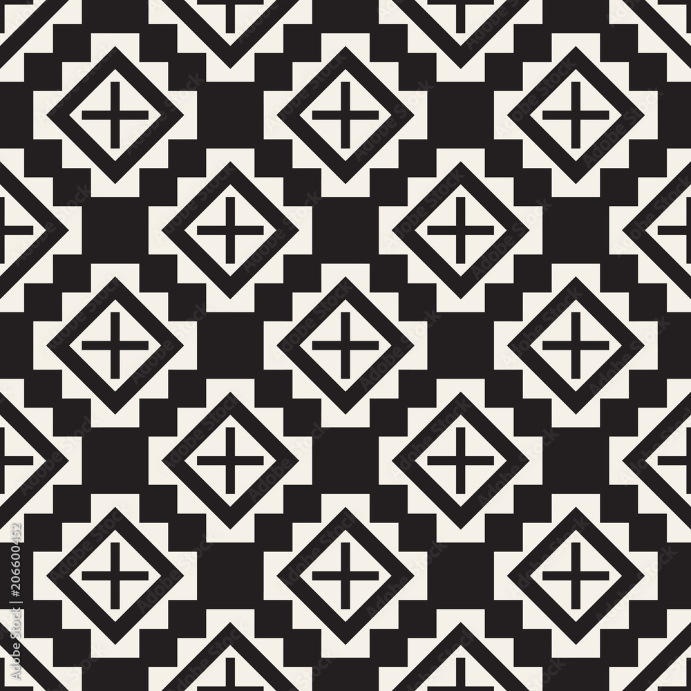 Fototapeta premium Seamless surface geometric design. Repeating tiles ornament background. Vector shapes pattern