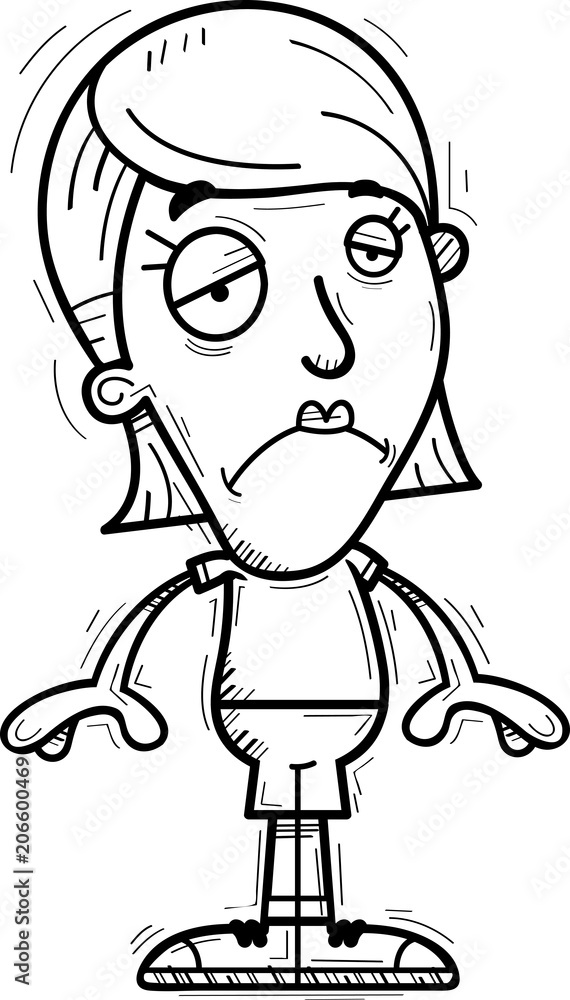 Sad Cartoon Woman Sad Cartoon Woman