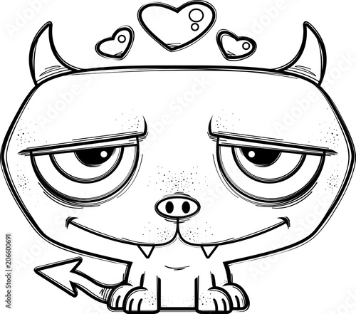 Little Cartoon Devil in Love