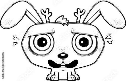 Terrified Little Cartoon Jackalope