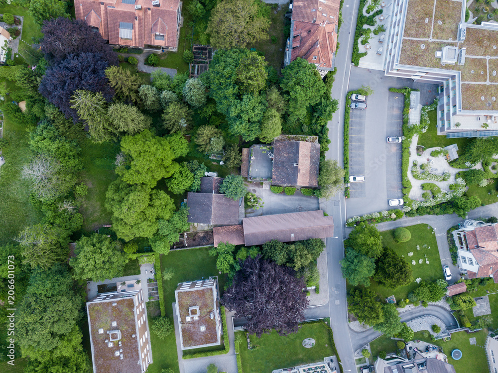 Top view of Interlakent town in Switzerland. Top view of Interlakent town in Switzerland.