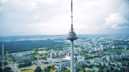 TV Tower Aerial Panorama in the City of Vilnius, Lithuania
 photo
