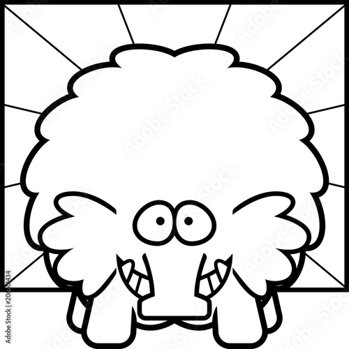 Happy Cartoon Woolly Mammoth