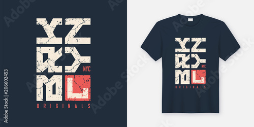 Brooklyn New York textured t-shirt and apparel design, typograph