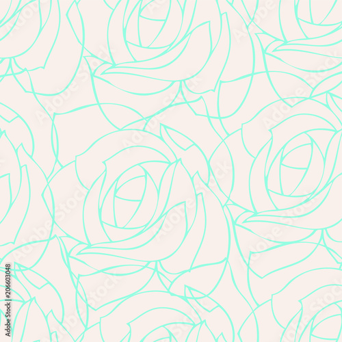 Seamless pattern with poppy  Peonies or roses flowers