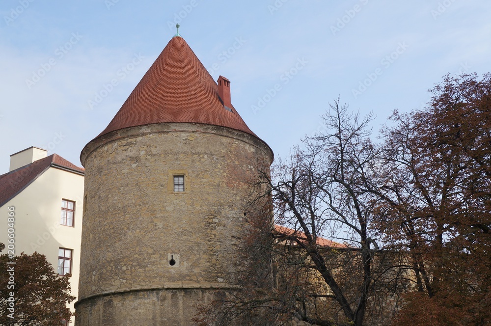 Fototapeta premium Kaptol turret in Zagreb capital of Croatia
