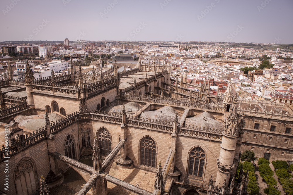 vista aerea de la catedral de sevilla