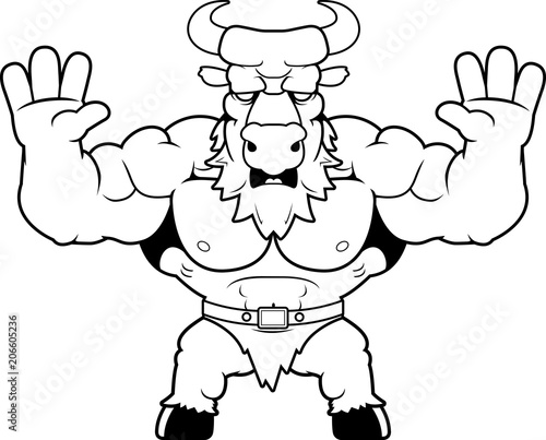 Cartoon Minotaur Scared