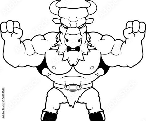 Cartoon Minotaur Angry