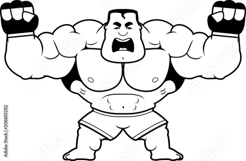 Cartoon MMA Fighter Angry