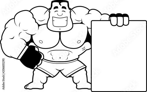 Cartoon MMA Fighter Sign
