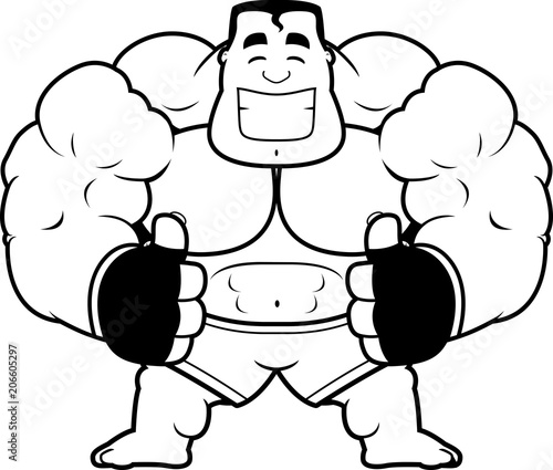 Cartoon MMA Fighter Thumbs Up