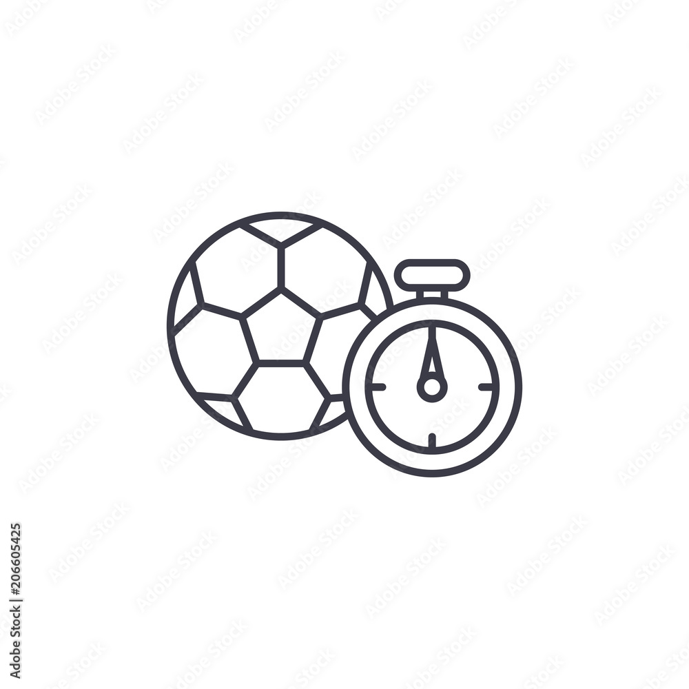 Fototapeta premium Football match linear icon concept. Football match line vector sign, symbol, illustration.
