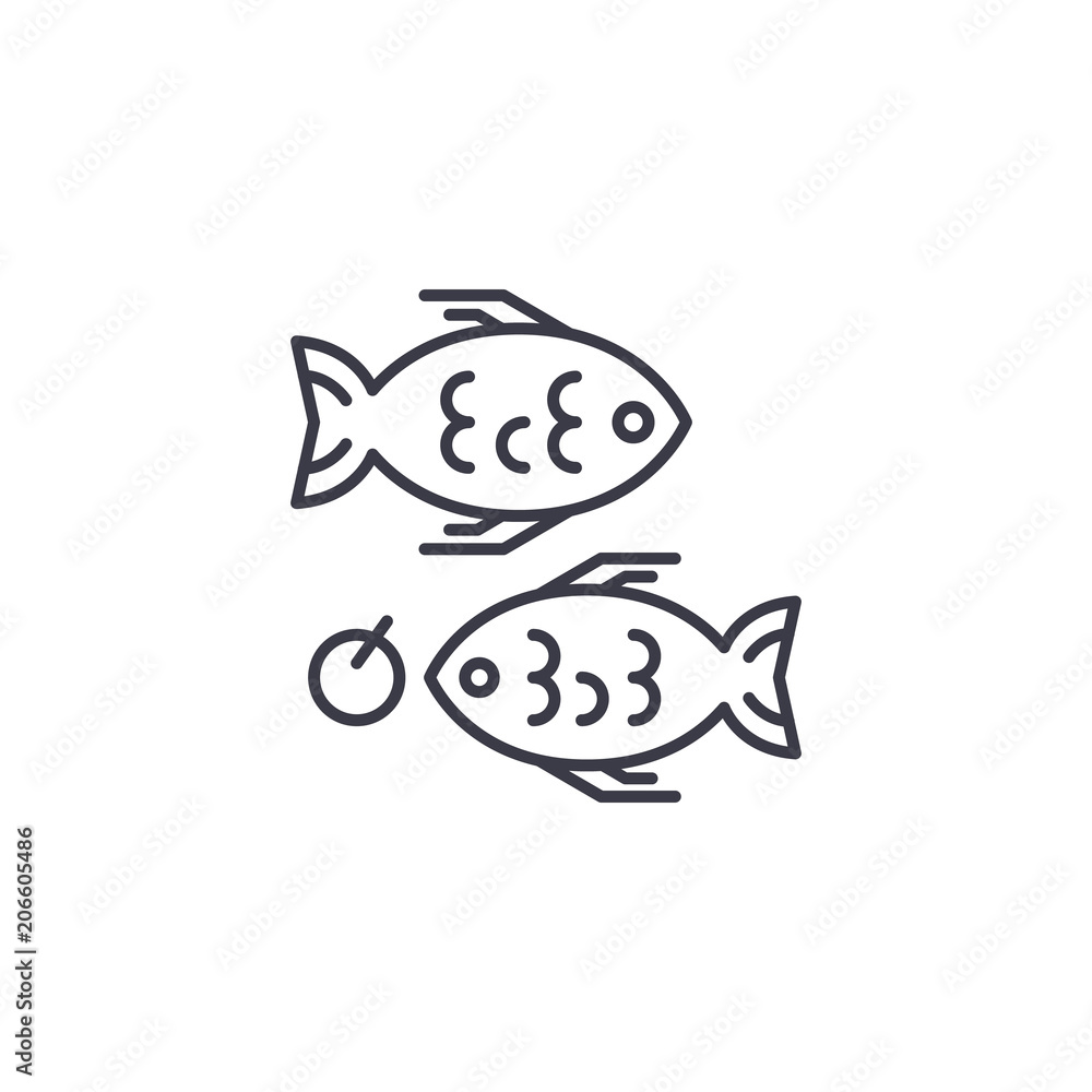 Fried Fish linear icon concept. Fried Fish line vector sign