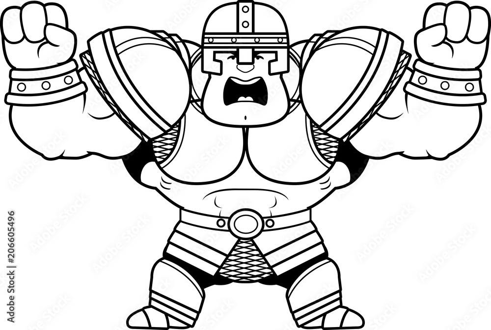 Fototapeta premium Cartoon Warrior Angry