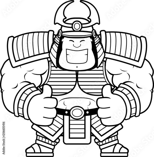 Cartoon Samurai Thumbs Up