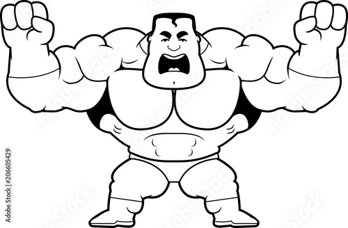 Cartoon Superhero Angry