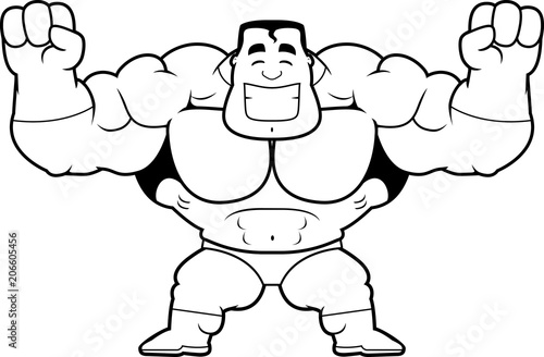 Cartoon Superhero Celebrating