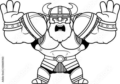Cartoon Viking Scared