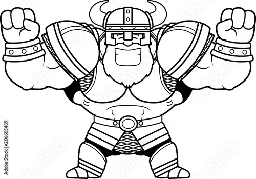 Cartoon Viking Celebrating