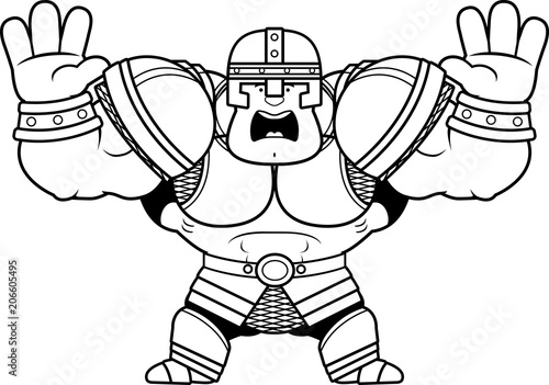 Cartoon Warrior Scared
