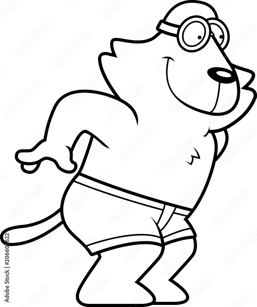 Obraz premium Cartoon Cat Diving