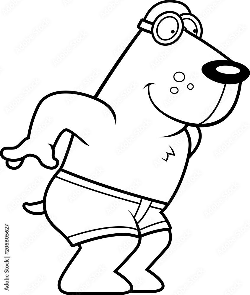 Cartoon Dog Diving Cartoon Dog Diving