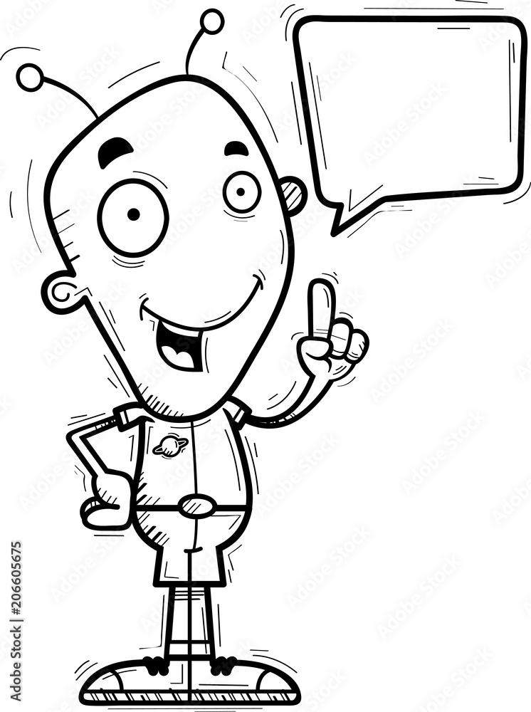 Cartoon Alien Man Talking Cartoon Alien Man Talking